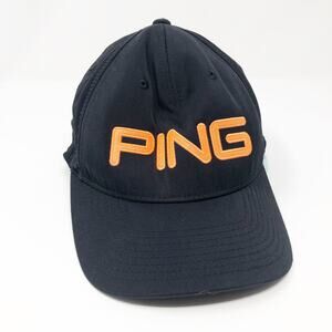 Ping Baseball Cap S-M Black Orange Logo